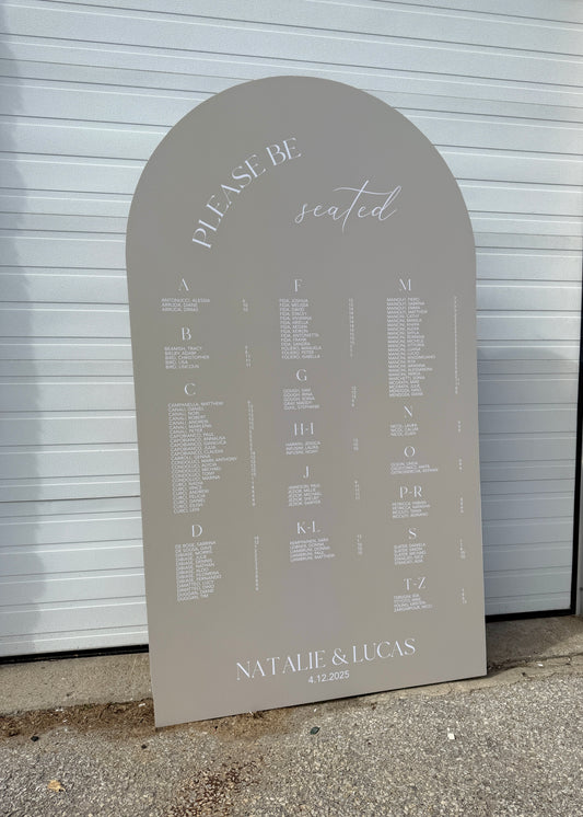 Large Foam Seating Chart Arch - Please be seated