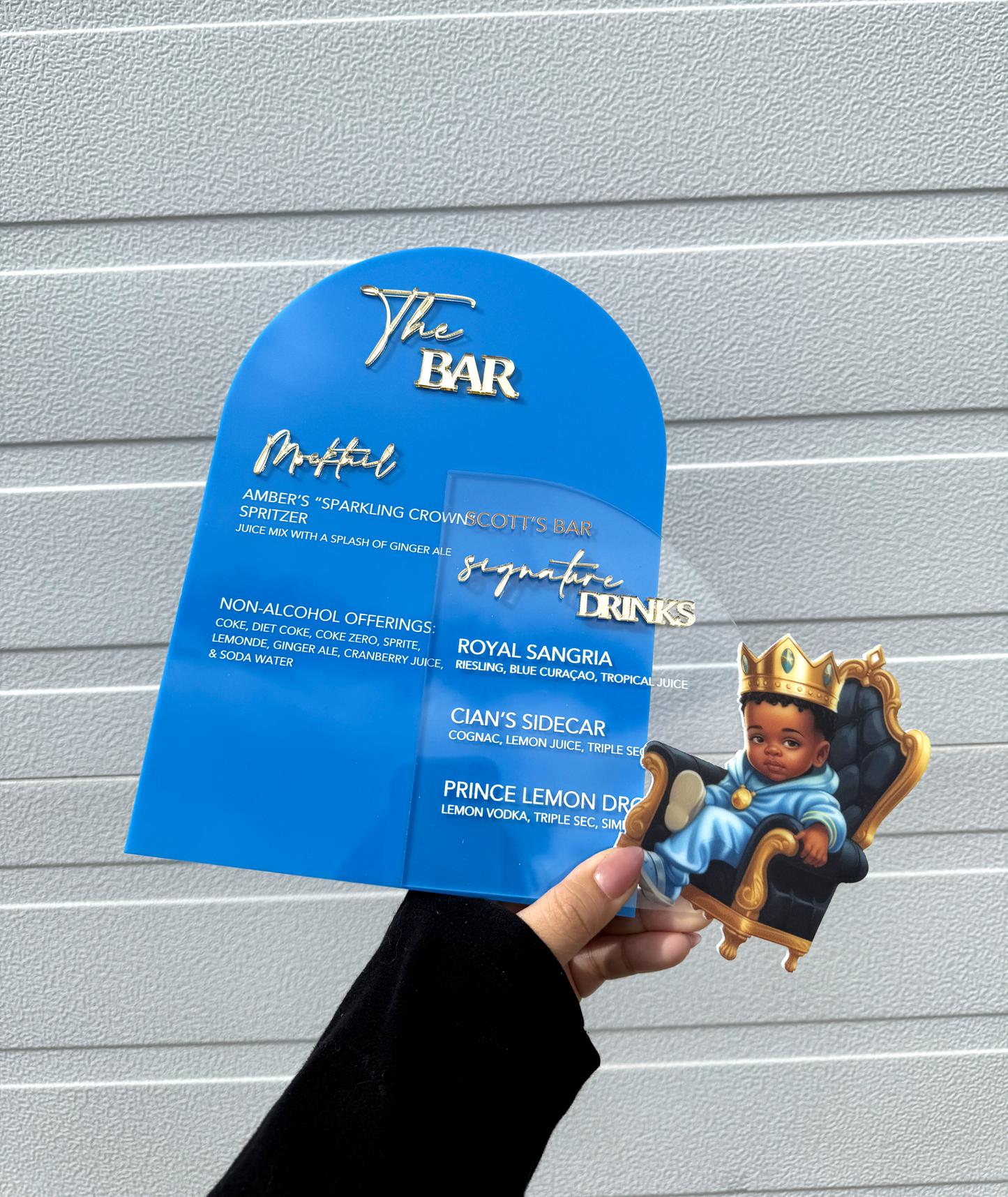 Double Arch Bar Menu with custom Photo Cutout