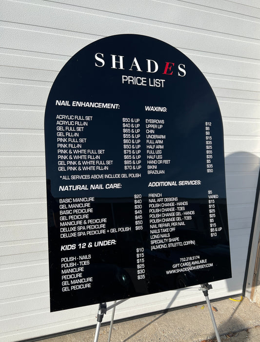 Custom Pricing Arch Sign - Engraved