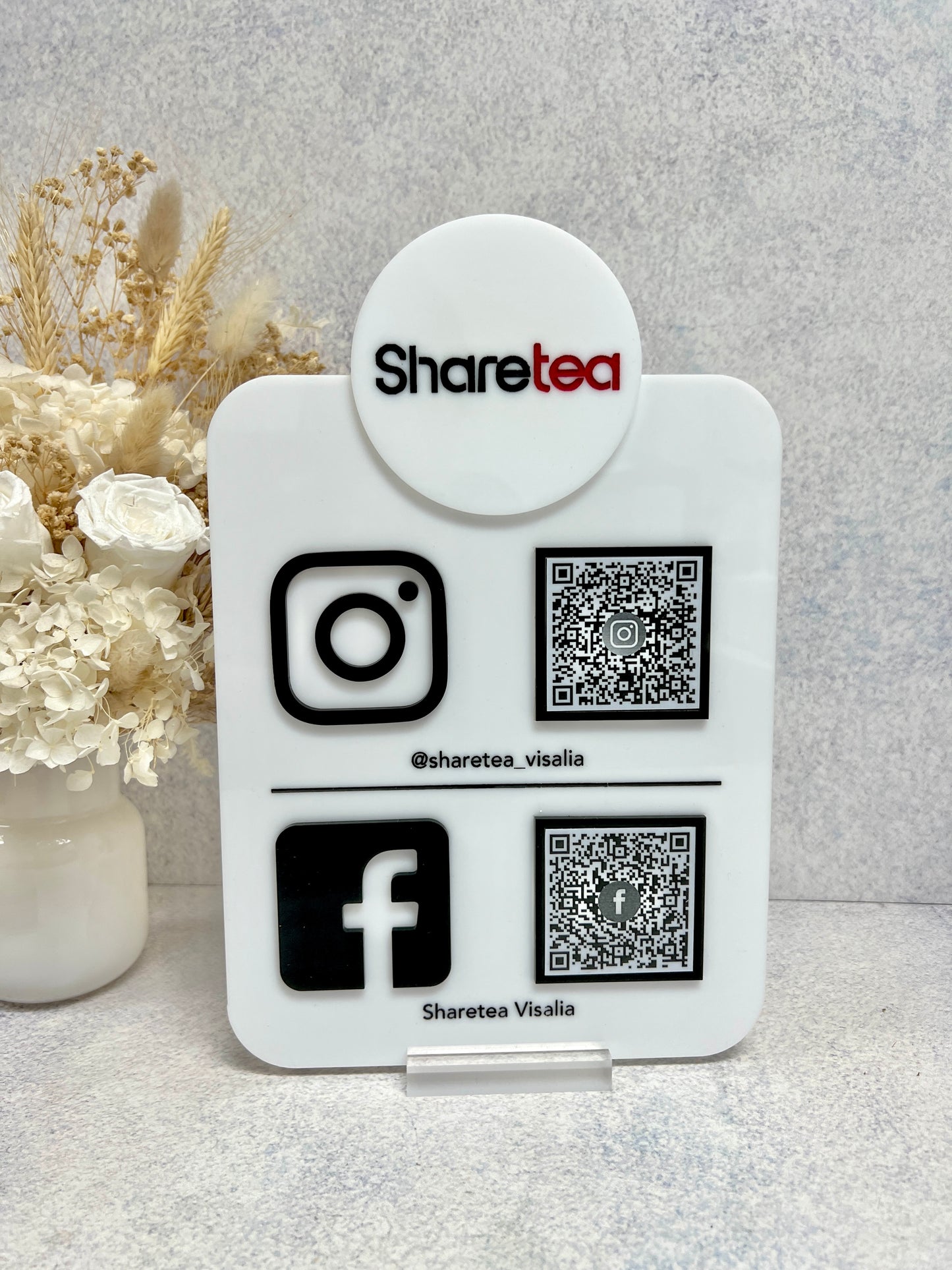 Social Media Sign - QR code with Your Logo (1-2 QR Code)