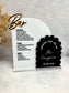 Double Arch + Wavy Bar Menu with 3D Cutout writing