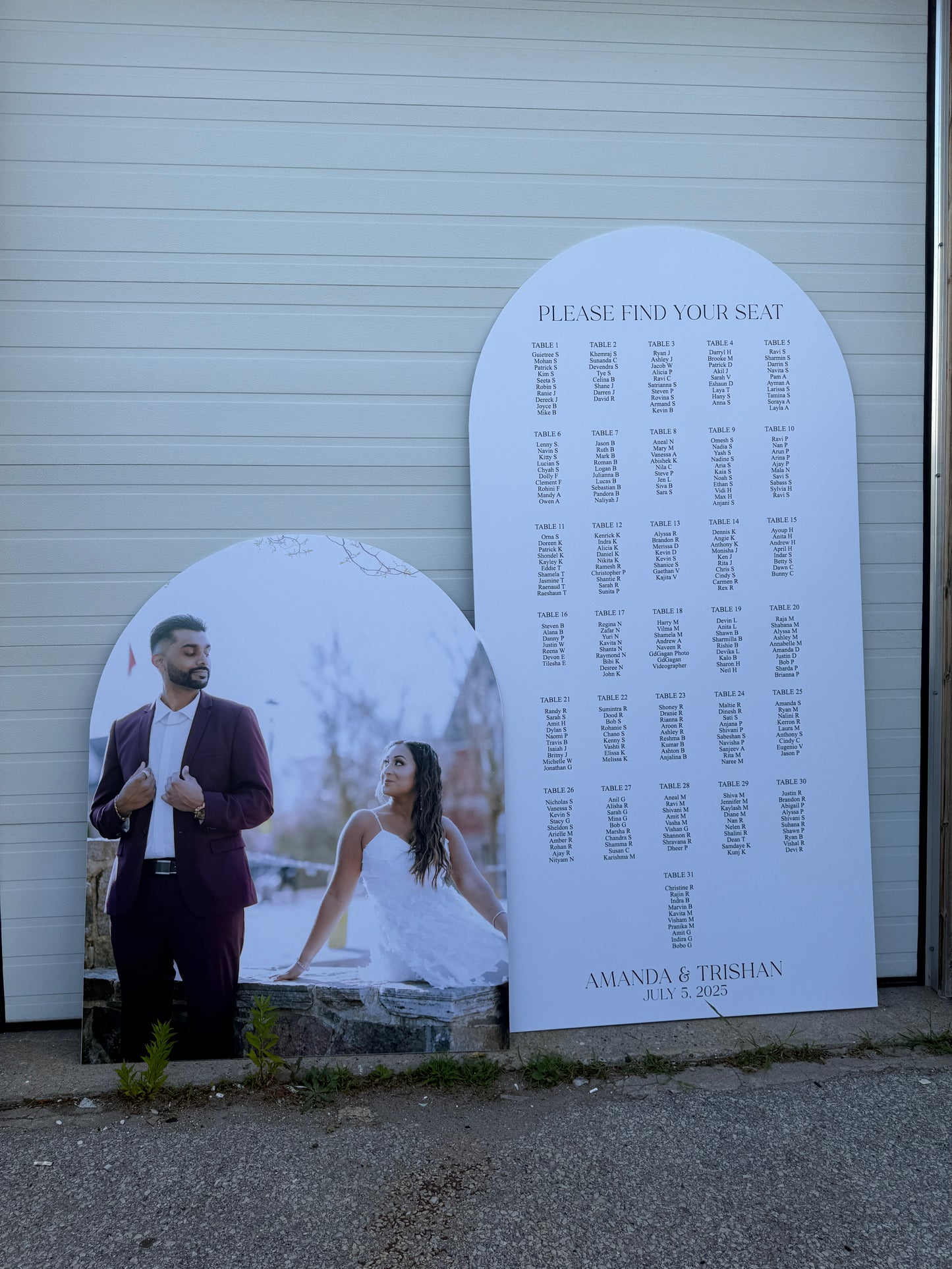 Large Foam Board Seating Chart with Custom Photo