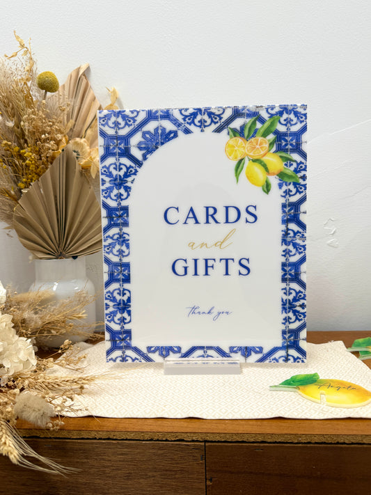 Cards & Gifts Rectangle Acrylic Sign - Amalfi Print Lemon Party