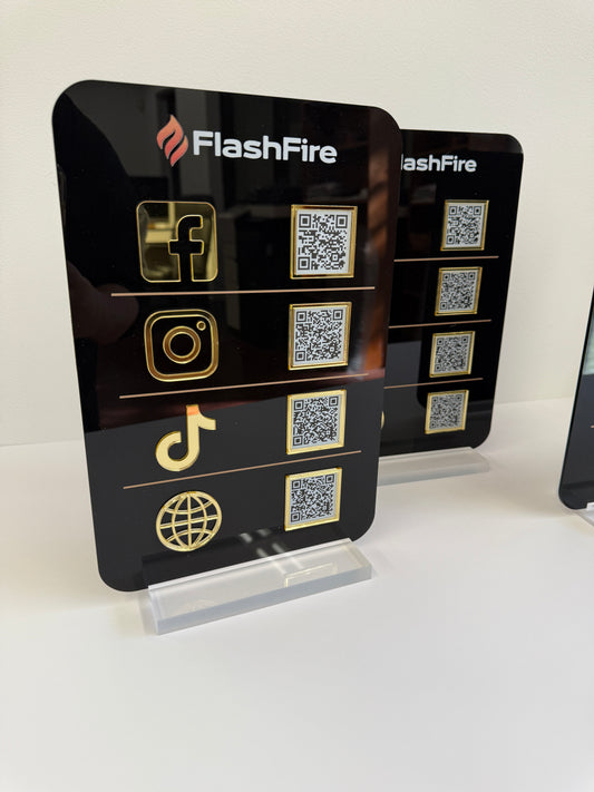 Social Media Sign - QR code with Your Logo (3-4 QR Codes)