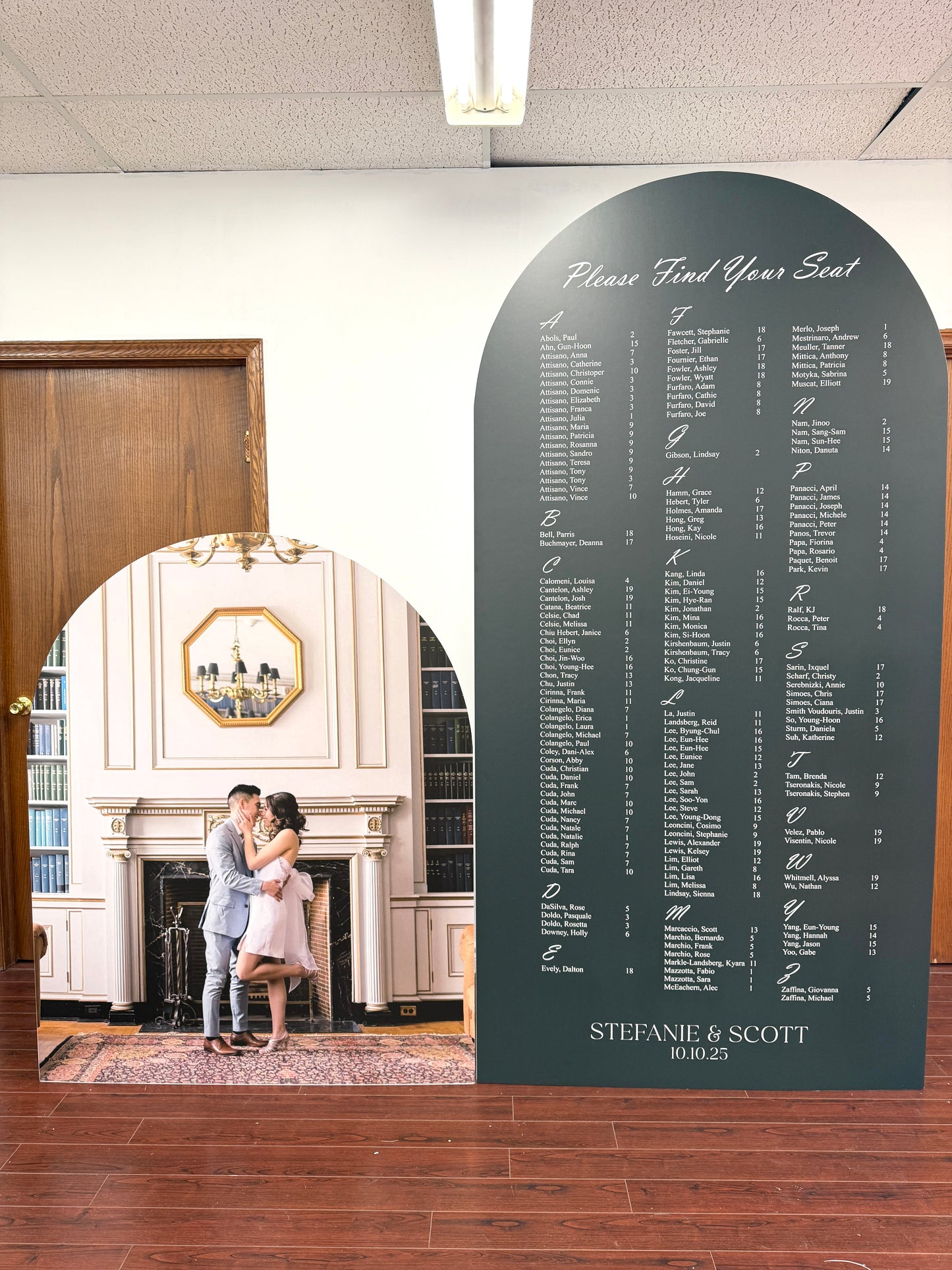 Large Foam Board Seating Chart with Custom Photo