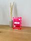 Wave Edge Acrylic Table Number with Retro Flowers