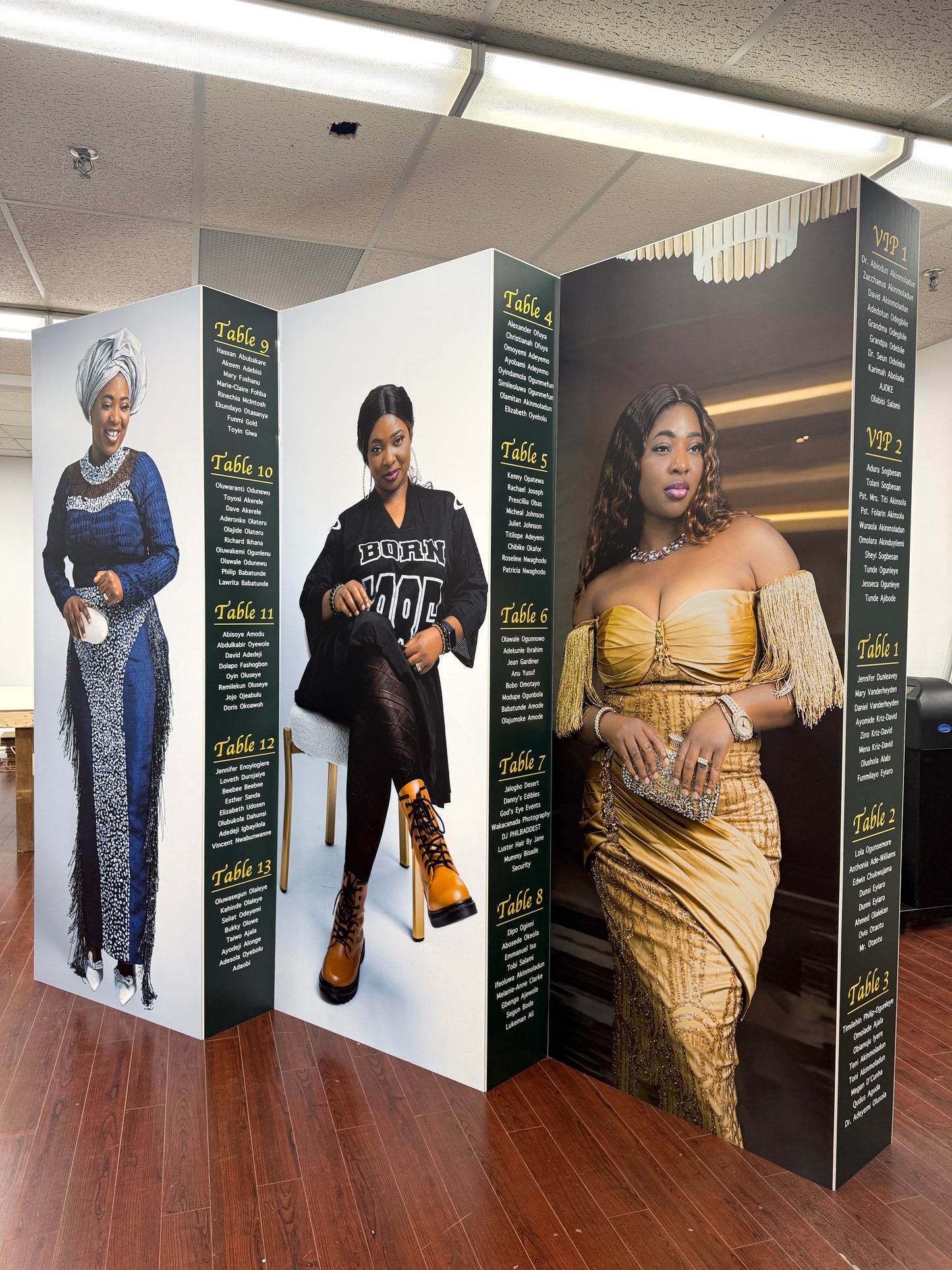 Large Foam Board Seating Chart with Custom Photo Arch - Accordion