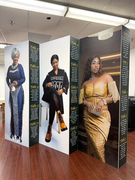 Large Foam Board Seating Chart with Custom Photo Arch - Accordion