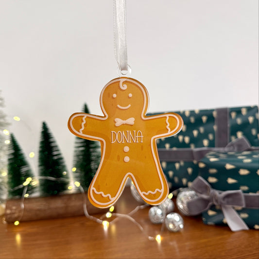 Ginger Bread Custom Acrylic Ornament – Personalized Holiday Keepsake