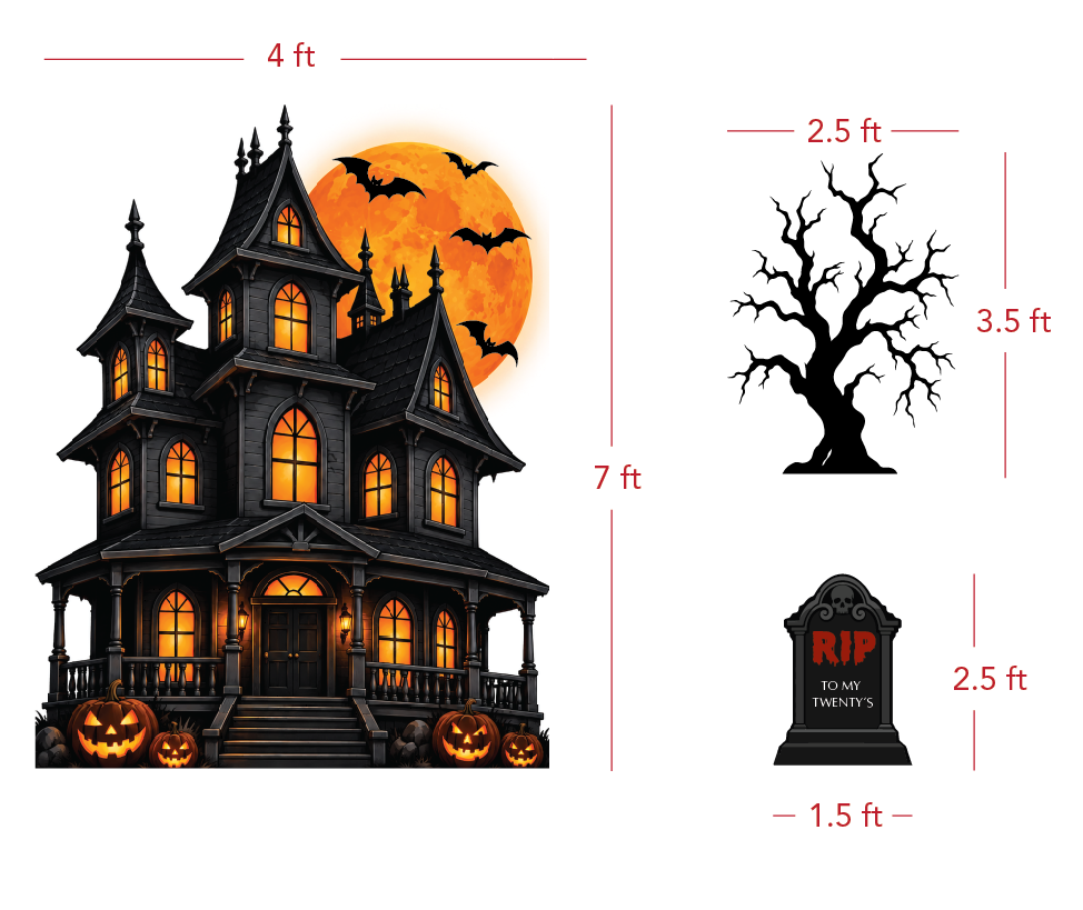 Custom Halloween Party Backdrop & Cutouts, RIP to My Twenties, RIP to My Single Life, Spooky Birthday Bachelorette Party Decor