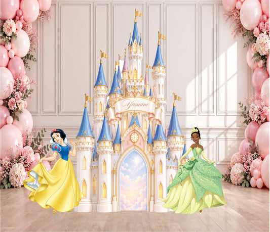 Disney Princess Foam Print Backdrop & Cutouts | Princess Birthday Party Decor