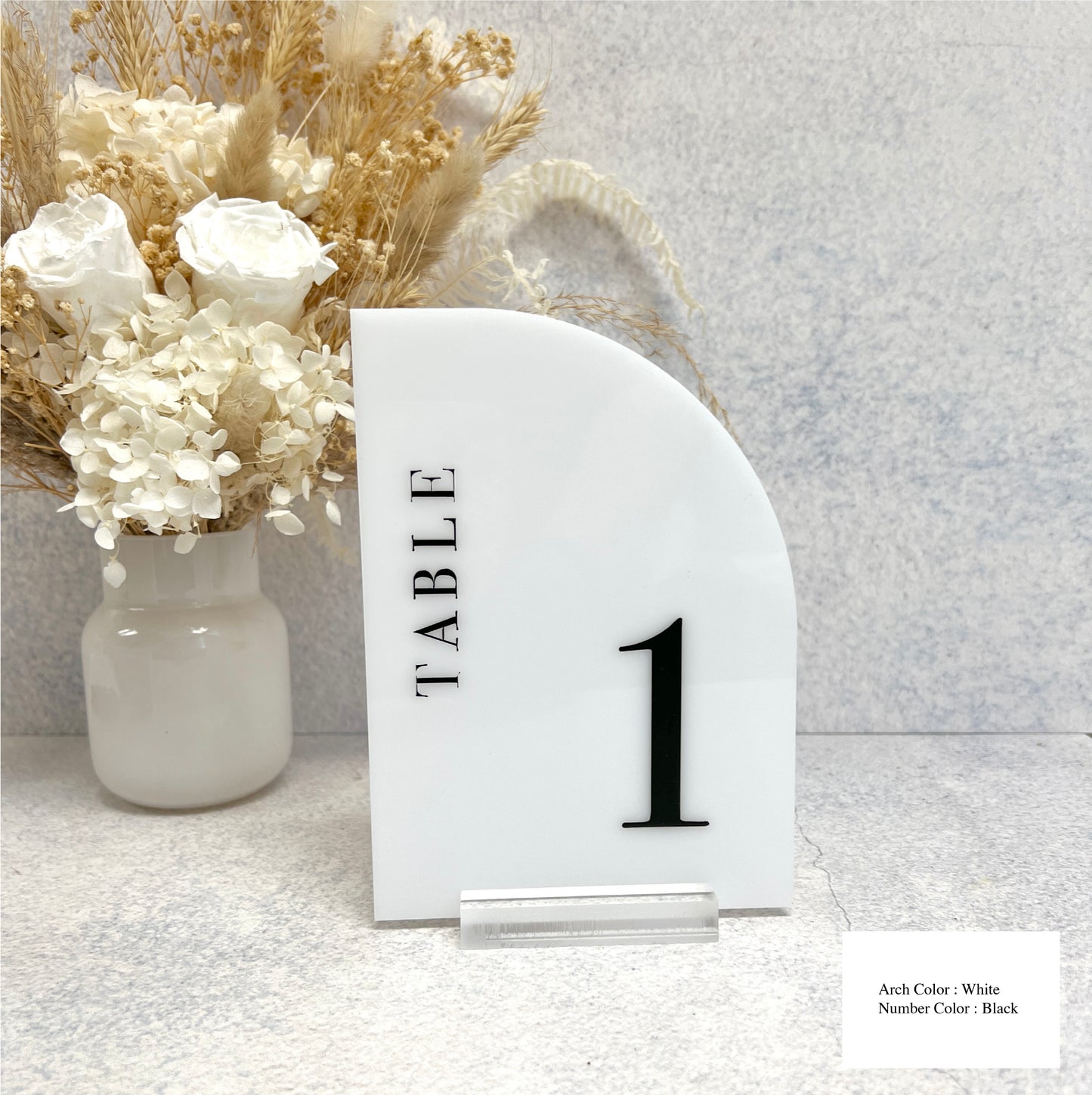 Half Arch Table Number - Bodoni