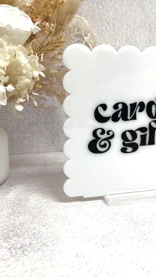 Cards & Gifts Table Sign - Wavy