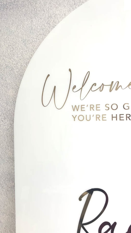 Acrylic Welcome Sign - Engagement Decor
