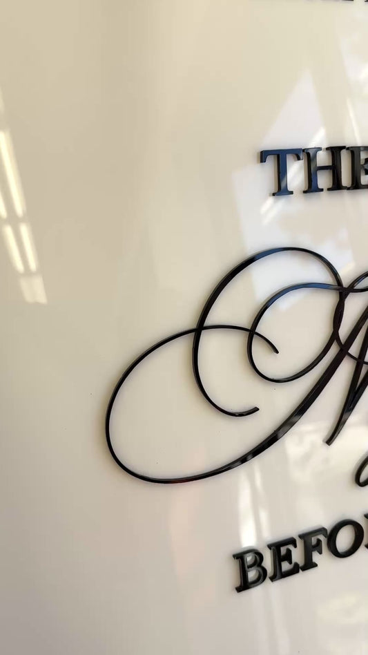 Acrylic Night Before the Wedding Sign with 3D Acrylic Writing