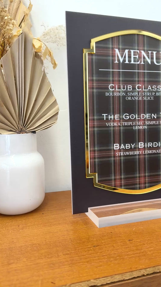Polo-Inspired Acrylic Bar Menu – Baby Shower