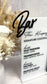Double Arch Bar Menu with 3D Cutout writing