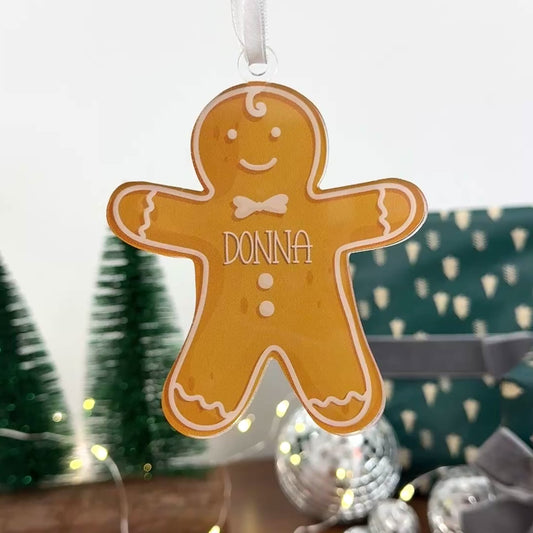 Ginger Bread Custom Acrylic Ornament – Personalized Holiday Keepsake