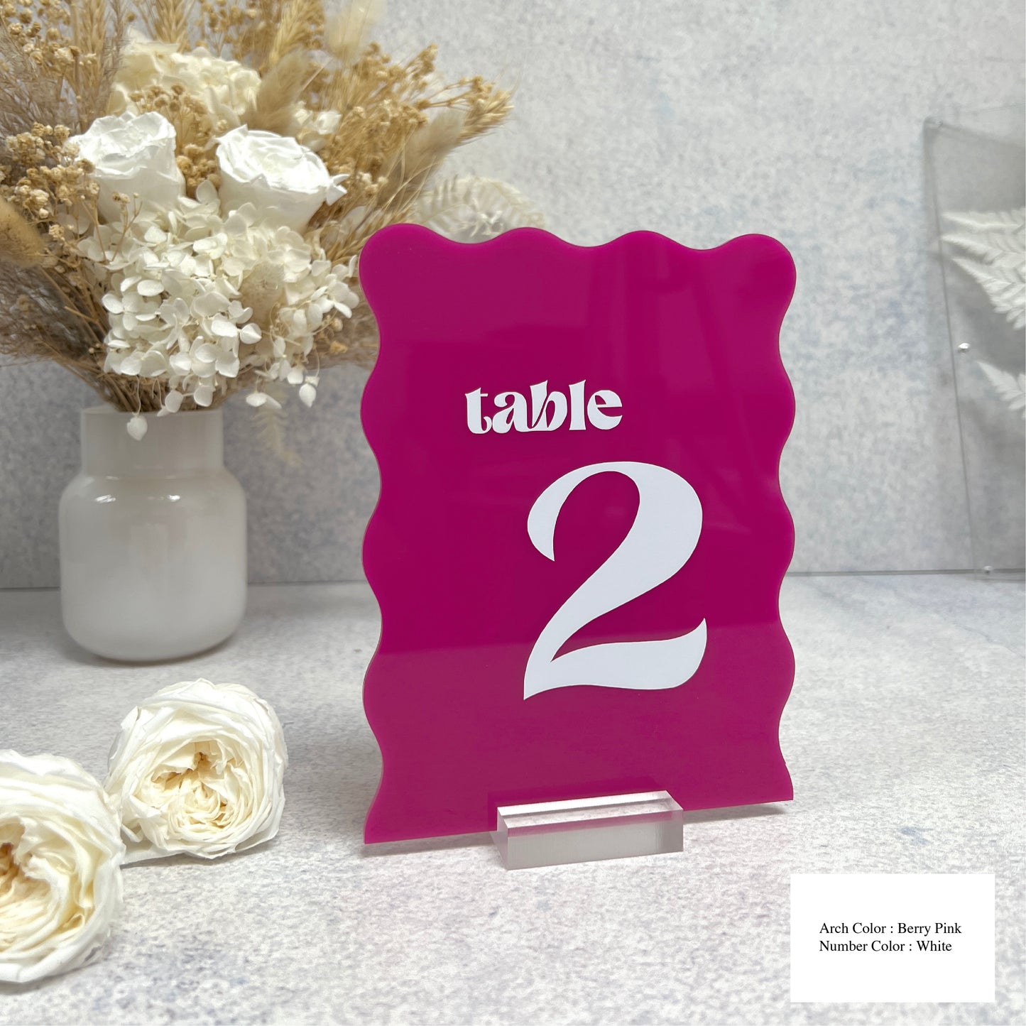 Wave Edge Table Number - Retro Font