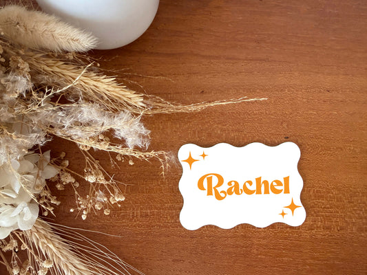 Retro Wavy Acrylic Name Place/Tag