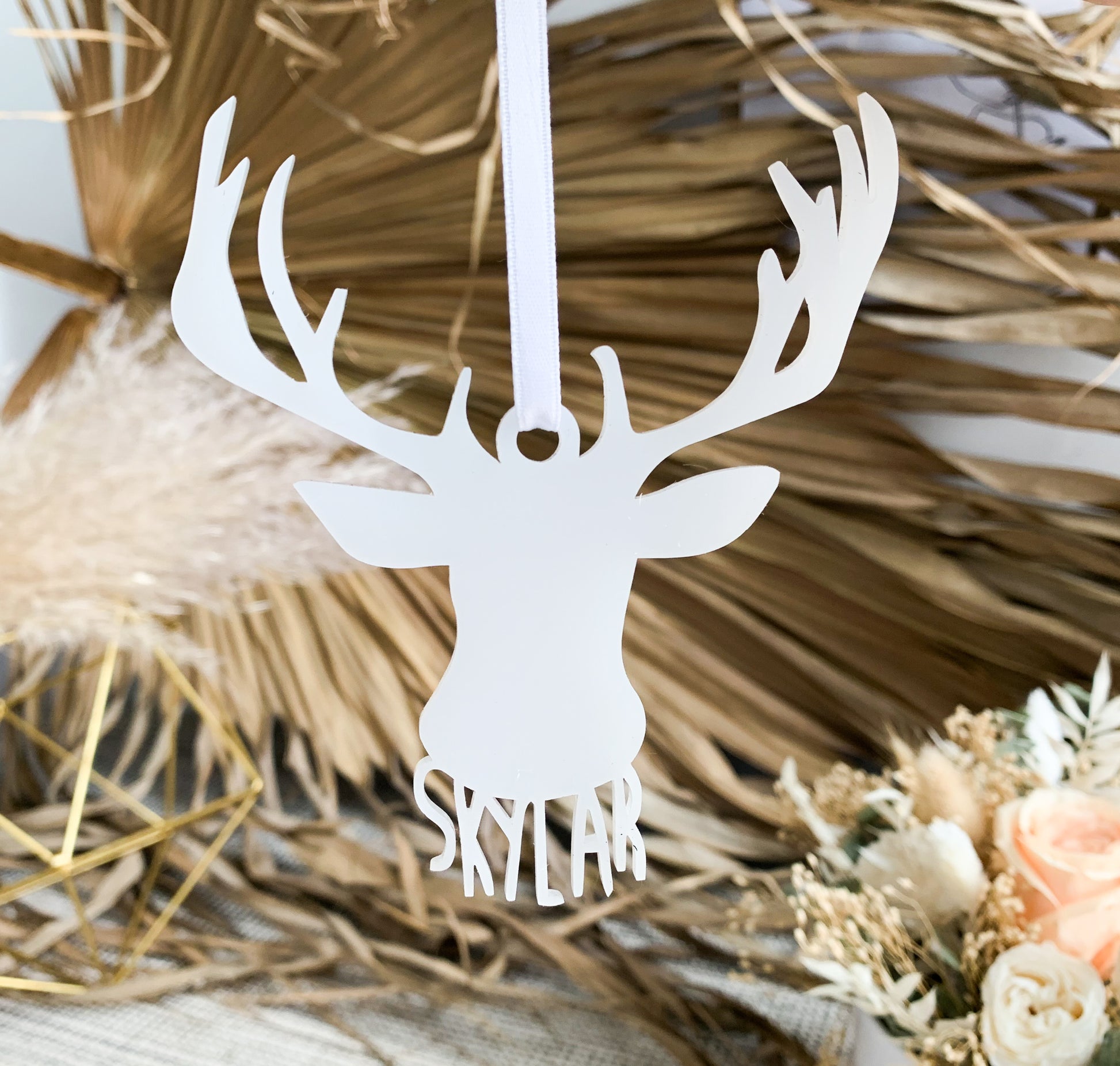 Deer Silhouette Ornament - Custom Name