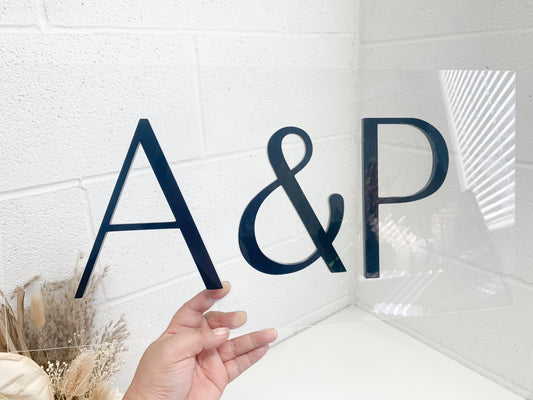 3D Initials Acrylic Sign two