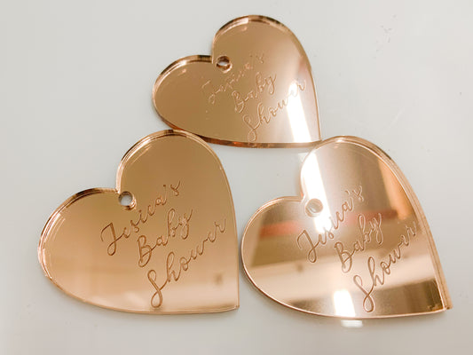 Etched Gift Tag - Heart (12 pcs.)