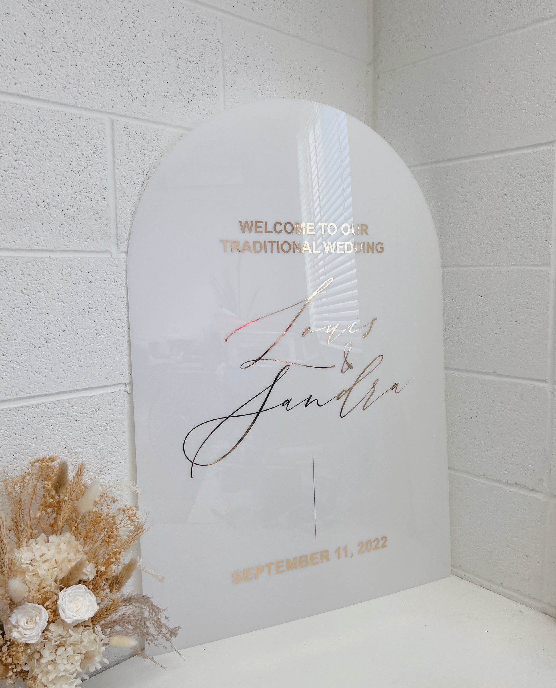 Arch Acrylic Welcome Sign - Wedding Decor one