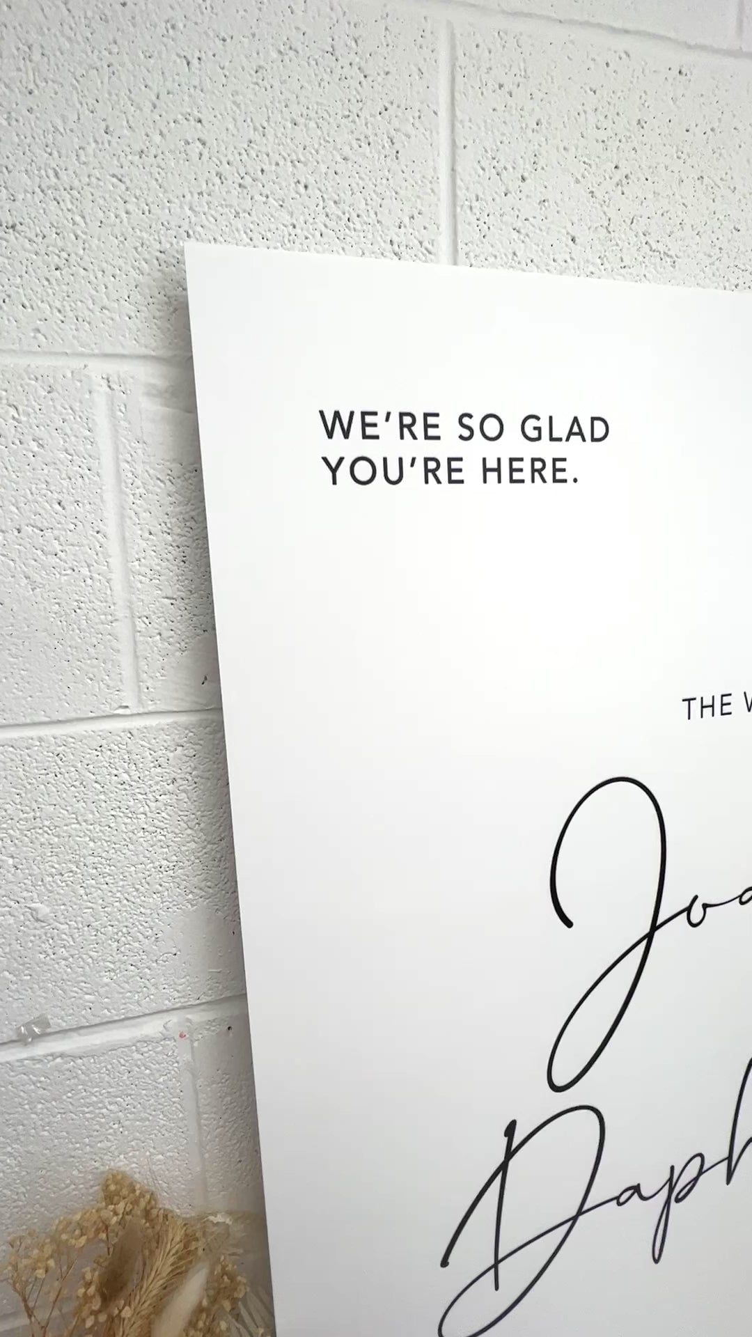 Acrylic Welcome Sign - Modern font - Wedding Decor two